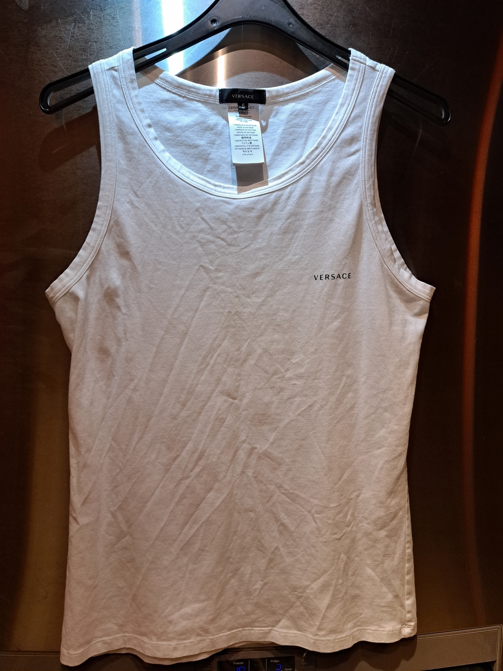 Versace White Sleeveless Logo Tank Top